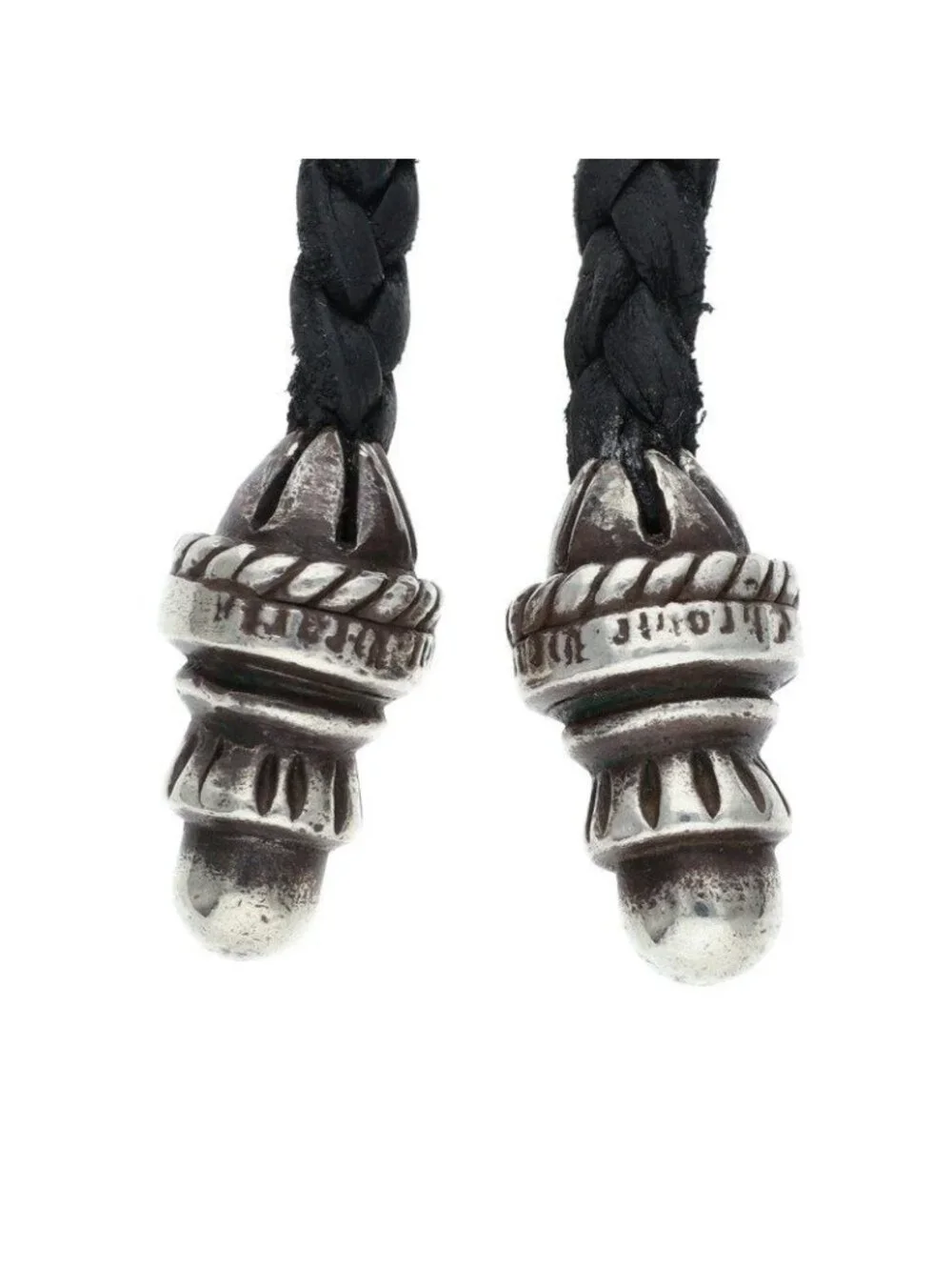 Chrome Hearts Leather Braid Borochip Blade Necklace